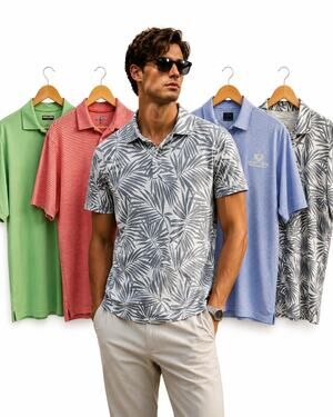 Mens Golf Polo Shirt Bundle Lot of 4 Size Medium Performance Short Sleeve